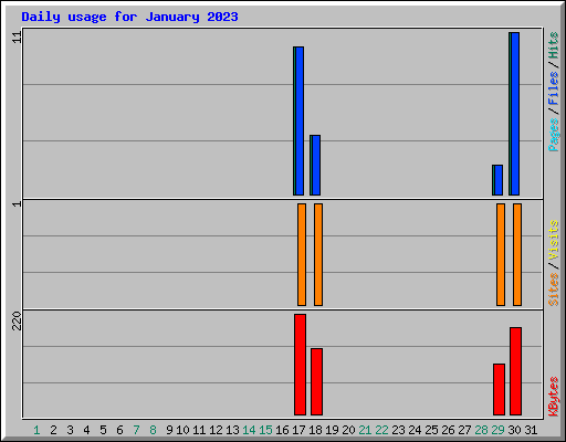 Daily usage for January 2023
